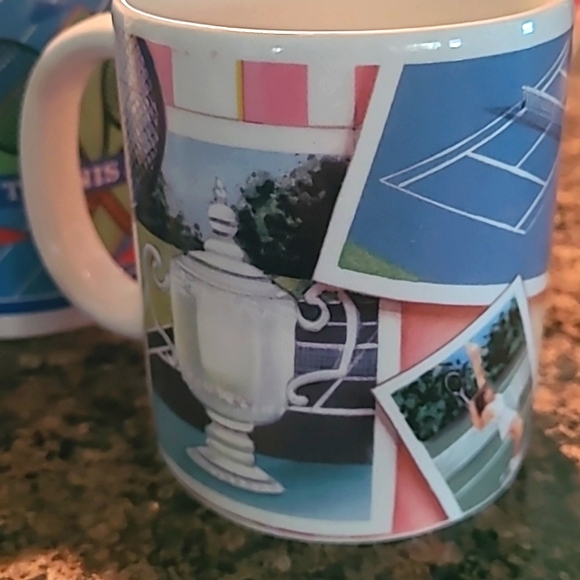 SET OF "TENNIS PRO"  MUGS AND 1 BONUS MUG BY RUSS TTL OF 5 MUGS - Picture 6 of 7